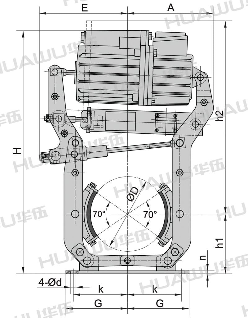 Shoe Brakes with Horizontal Thruster YWH