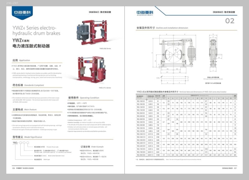 Electro-Hydraulic Shoe Brakes YWZ