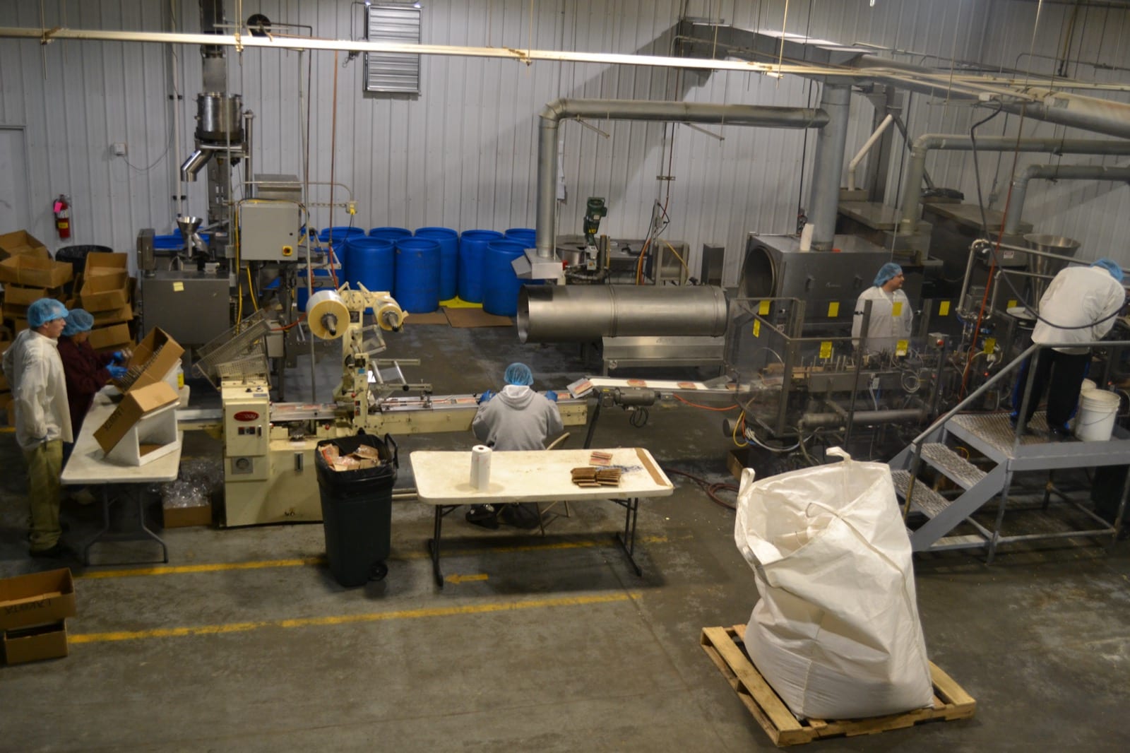 Hygienic stainless steel food production line