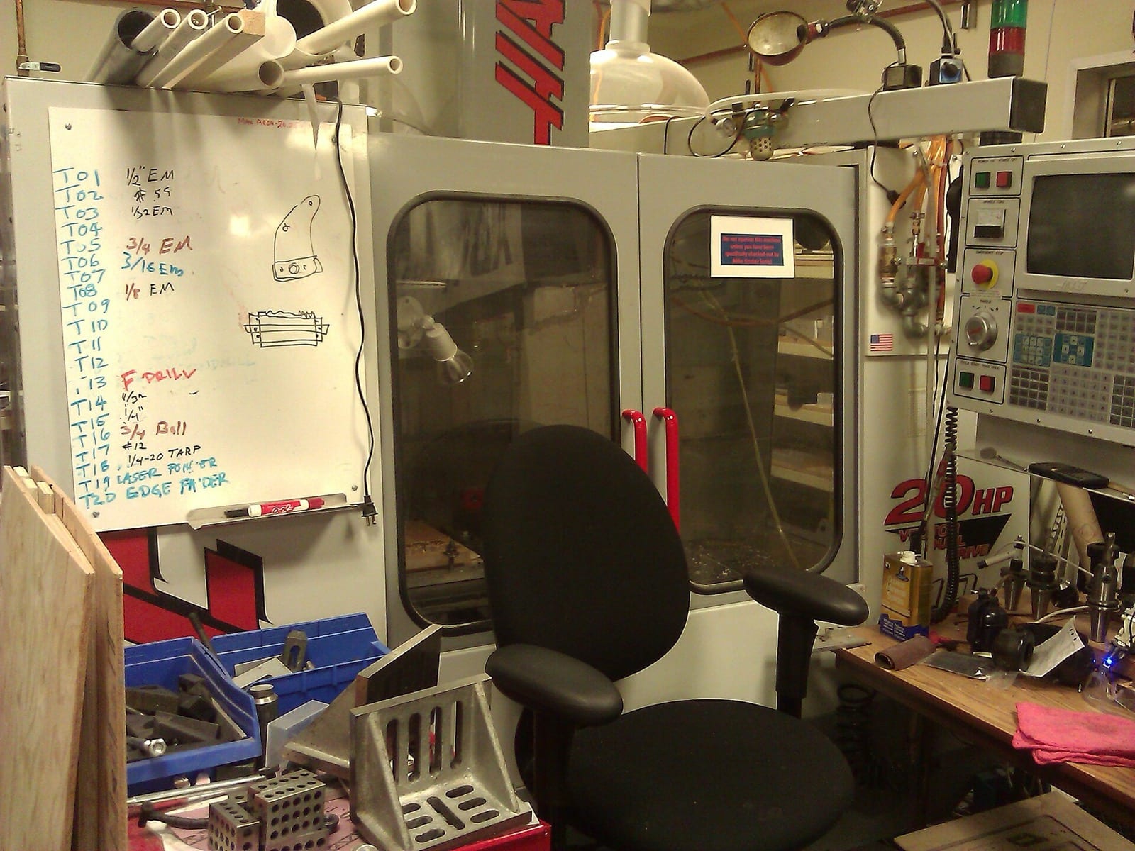 CNC machining center in operation